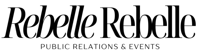 Rebelle Rebelle site logo with the company name spelled out followed by Public Relations & Events. Black text on a white background.