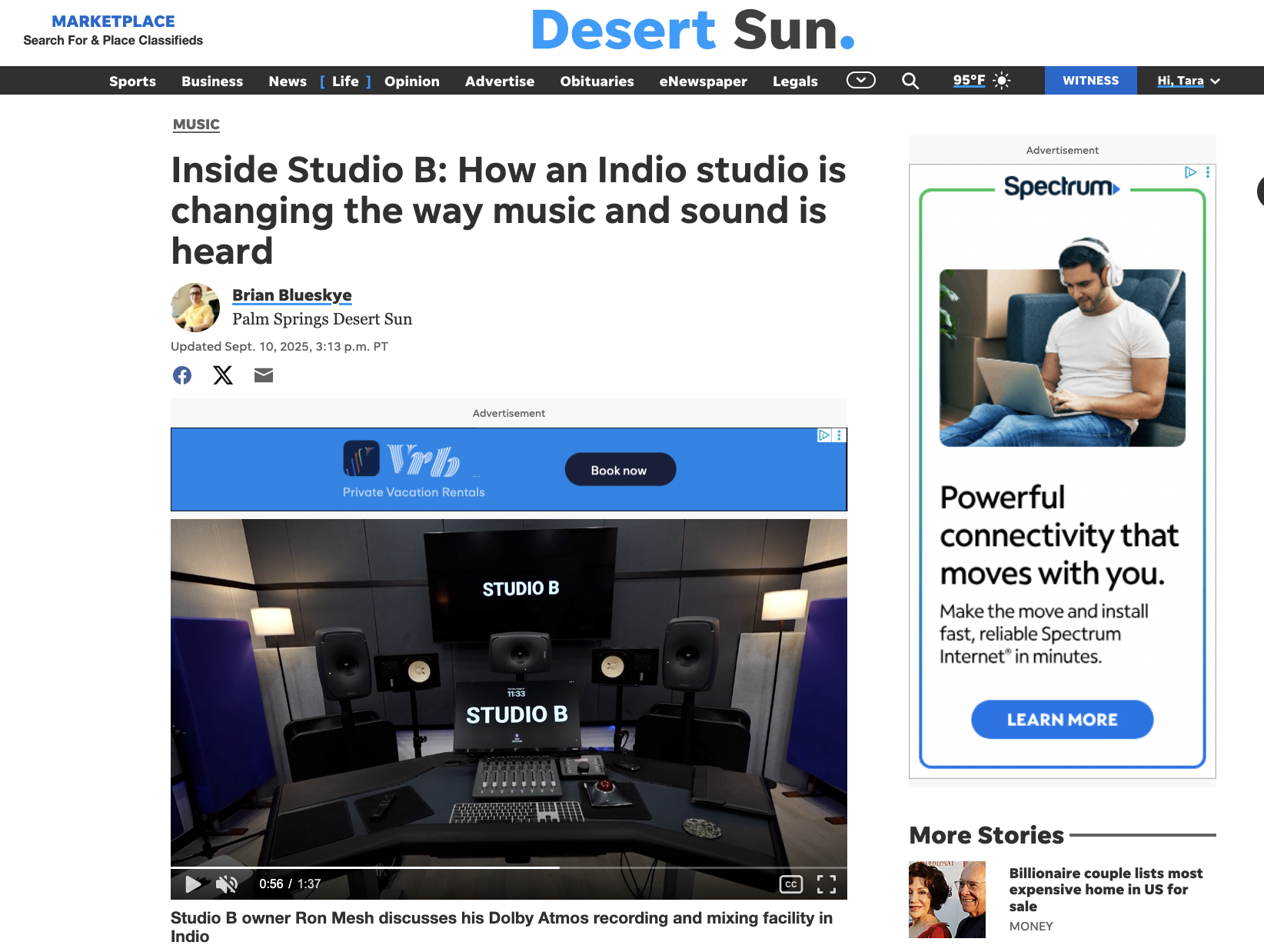 Studio B Indio Feature in the Desert Sun September 2025